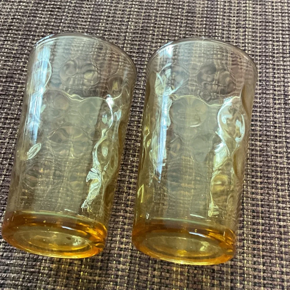 Amber Glass Tumblers Set juice size